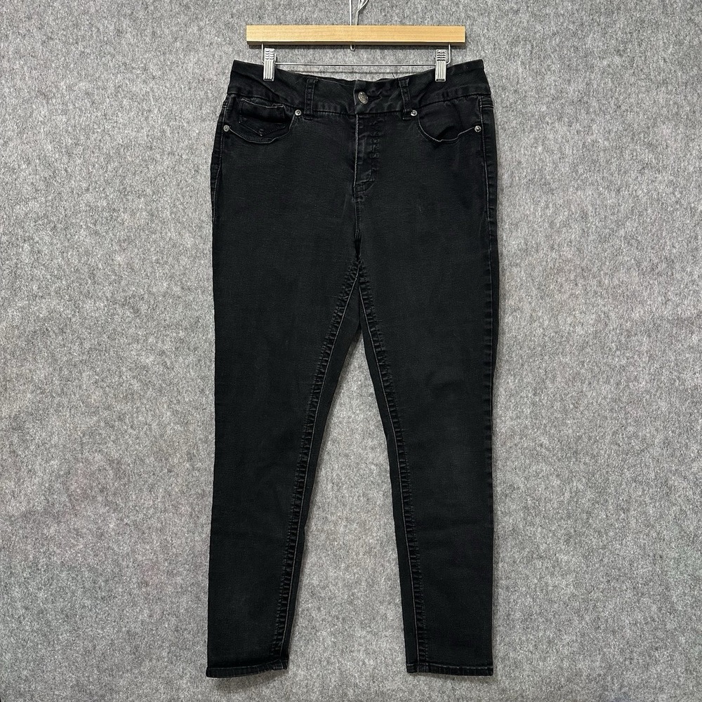 Seven7 Jeans Women's 16 Tummyless Black Skinny Stretch Denim Pants Plus Size